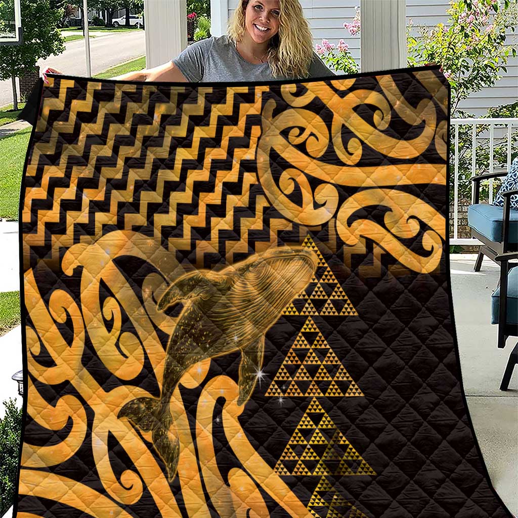 Humpback Whale Matariki New Zealand Quilt NZ Maori Paikea Poutama Luxury Gold