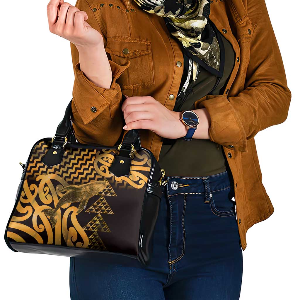 Humpback Whale Matariki New Zealand Shoulder Handbag NZ Maori Paikea Poutama Luxury Gold LT14 - Polynesian Pride