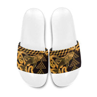 Humpback Whale Matariki New Zealand Slide Sandals NZ Maori Paikea Poutama Luxury Gold