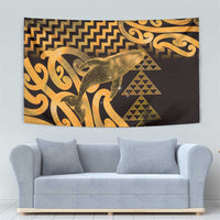 Humpback Whale Matariki New Zealand Tapestry NZ Maori Paikea Poutama Luxury Gold LT14 - Polynesian Pride