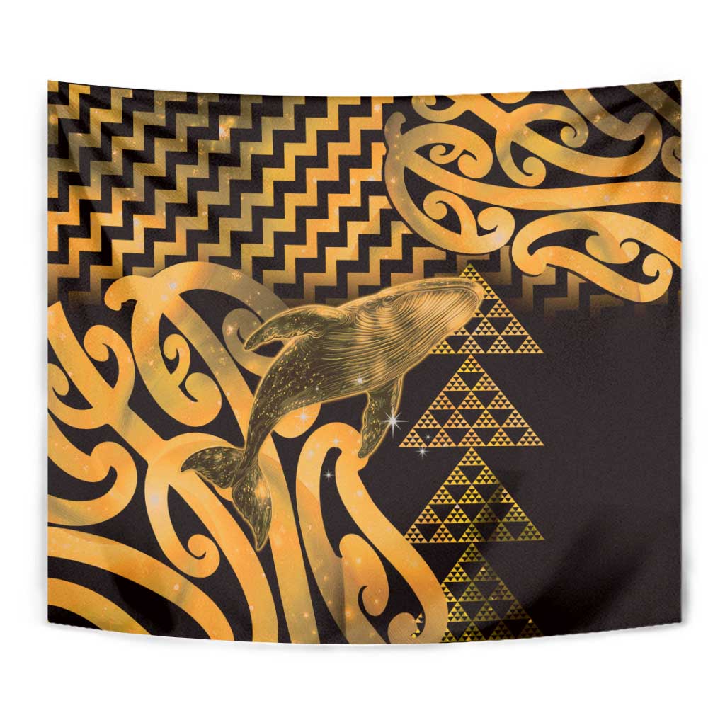 Humpback Whale Matariki New Zealand Tapestry NZ Maori Paikea Poutama Luxury Gold LT14 - Polynesian Pride