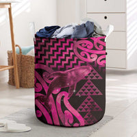 Humpback Whale Matariki New Zealand Laundry Basket NZ Maori Paikea Poutama Luxury Pink LT14 Pink - Polynesian Pride