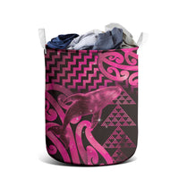 Humpback Whale Matariki New Zealand Laundry Basket NZ Maori Paikea Poutama Luxury Pink LT14 - Polynesian Pride