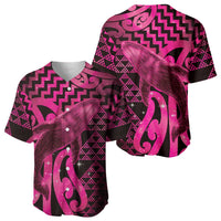 Humpback Whale Matariki New Zealand Baseball Jersey NZ Maori Paikea Poutama Luxury Pink LT14 - Polynesian Pride