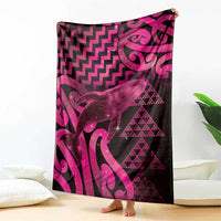 Humpback Whale Matariki New Zealand Blanket NZ Maori Paikea Poutama Luxury Pink