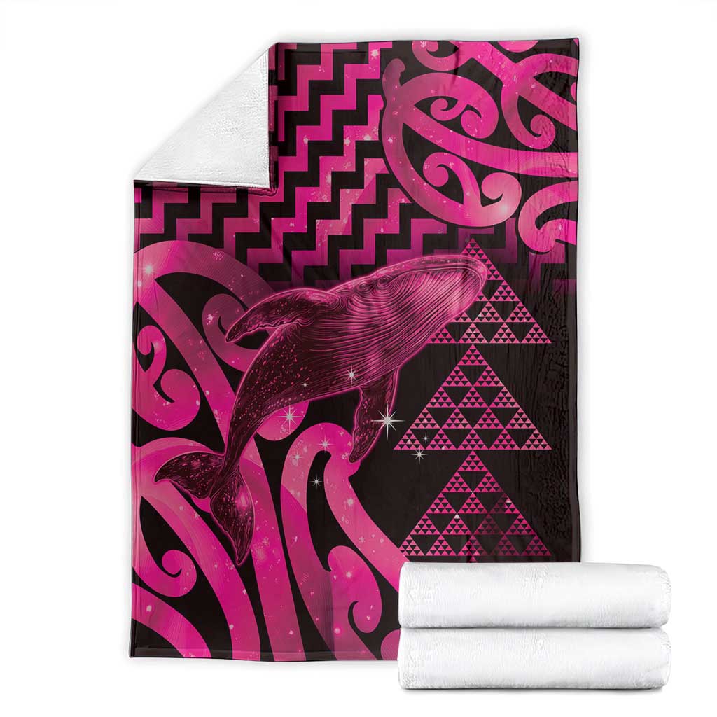 Humpback Whale Matariki New Zealand Blanket NZ Maori Paikea Poutama Luxury Pink