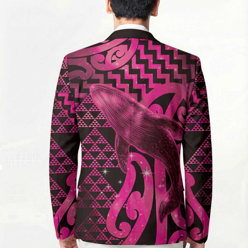 Humpback Whale Matariki New Zealand Blazer NZ Maori Paikea Poutama Luxury Pink LT14 - Polynesian Pride