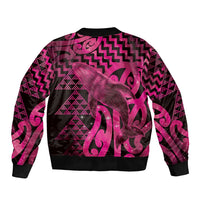 Humpback Whale Matariki New Zealand Bomber Jacket NZ Maori Paikea Poutama Luxury Pink LT14 - Polynesian Pride