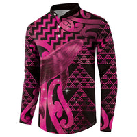 Humpback Whale Matariki New Zealand Button Sweatshirt NZ Maori Paikea Poutama Luxury Pink LT14 - Polynesian Pride