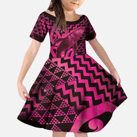 Humpback Whale Matariki New Zealand Family Matching Off Shoulder Maxi Dress and Hawaiian Shirt NZ Maori Paikea Poutama Luxury Pink