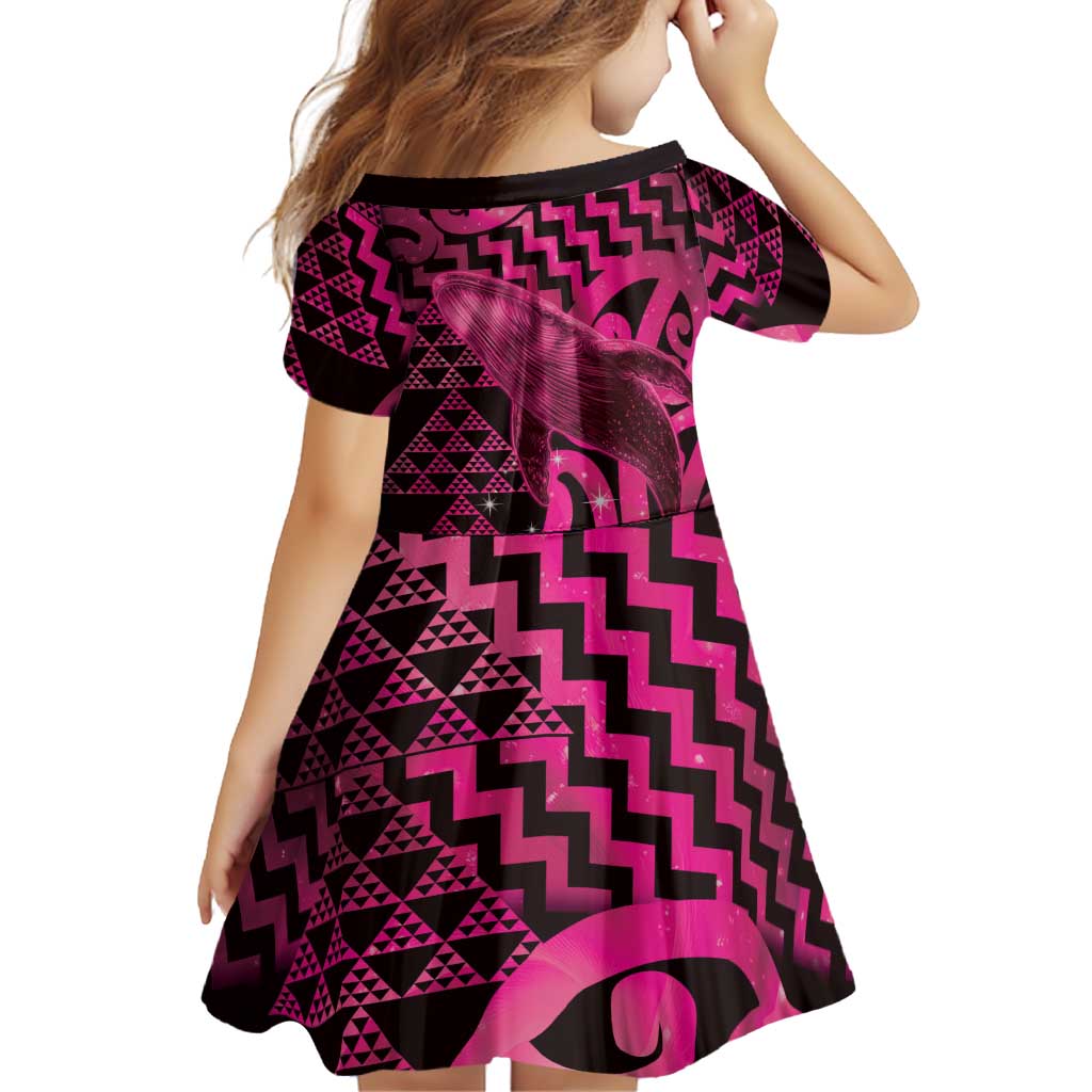 Humpback Whale Matariki New Zealand Family Matching Puletasi and Hawaiian Shirt NZ Maori Paikea Poutama Luxury Pink