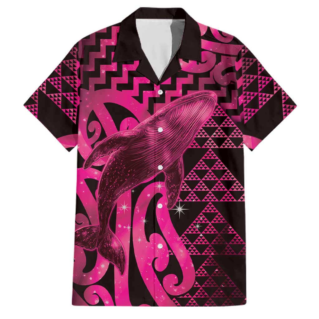 Humpback Whale Matariki New Zealand Family Matching Tank Maxi Dress and Hawaiian Shirt NZ Maori Paikea Poutama Luxury Pink