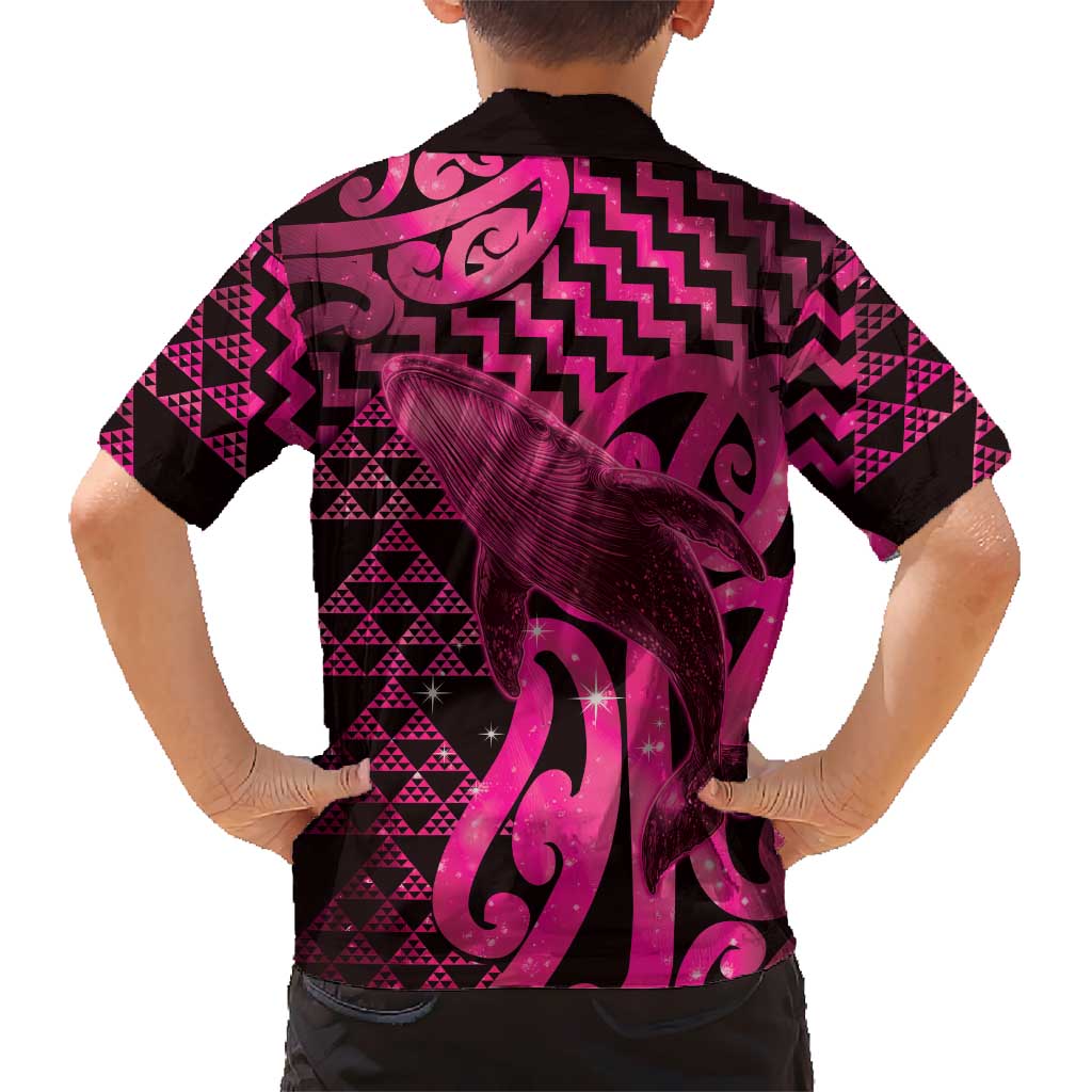 Humpback Whale Matariki New Zealand Kid Hawaiian Shirt NZ Maori Paikea Poutama Luxury Pink