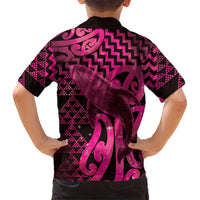 Humpback Whale Matariki New Zealand Kid Hawaiian Shirt NZ Maori Paikea Poutama Luxury Pink