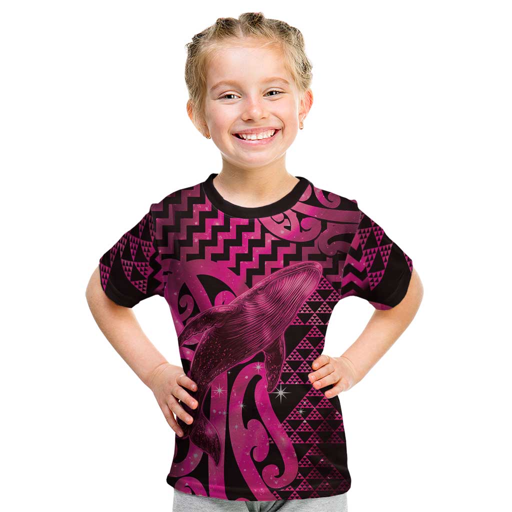 Humpback Whale Matariki New Zealand Kid T Shirt NZ Maori Paikea Poutama Luxury Pink