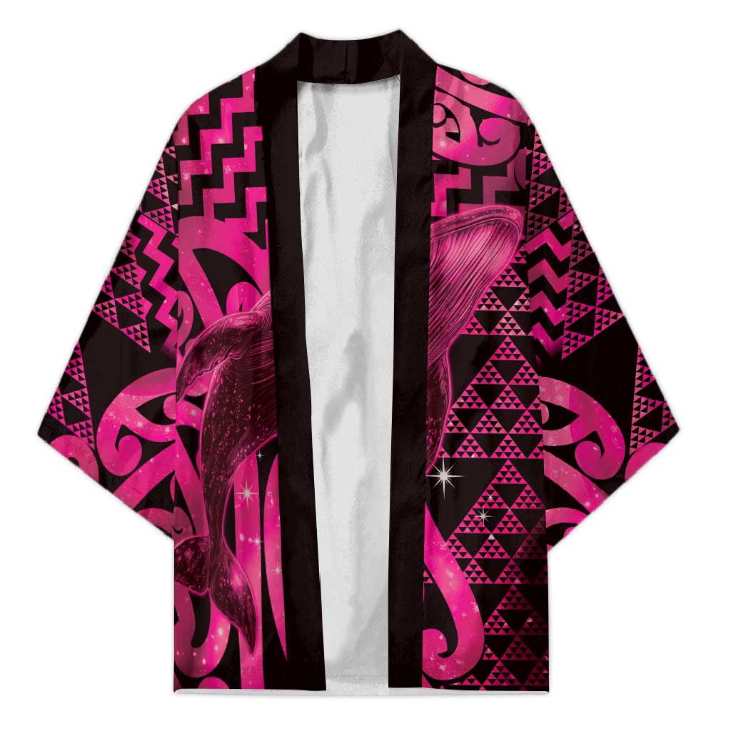Humpback Whale Matariki New Zealand Kimono NZ Maori Paikea Poutama Luxury Pink