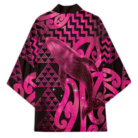 Humpback Whale Matariki New Zealand Kimono NZ Maori Paikea Poutama Luxury Pink