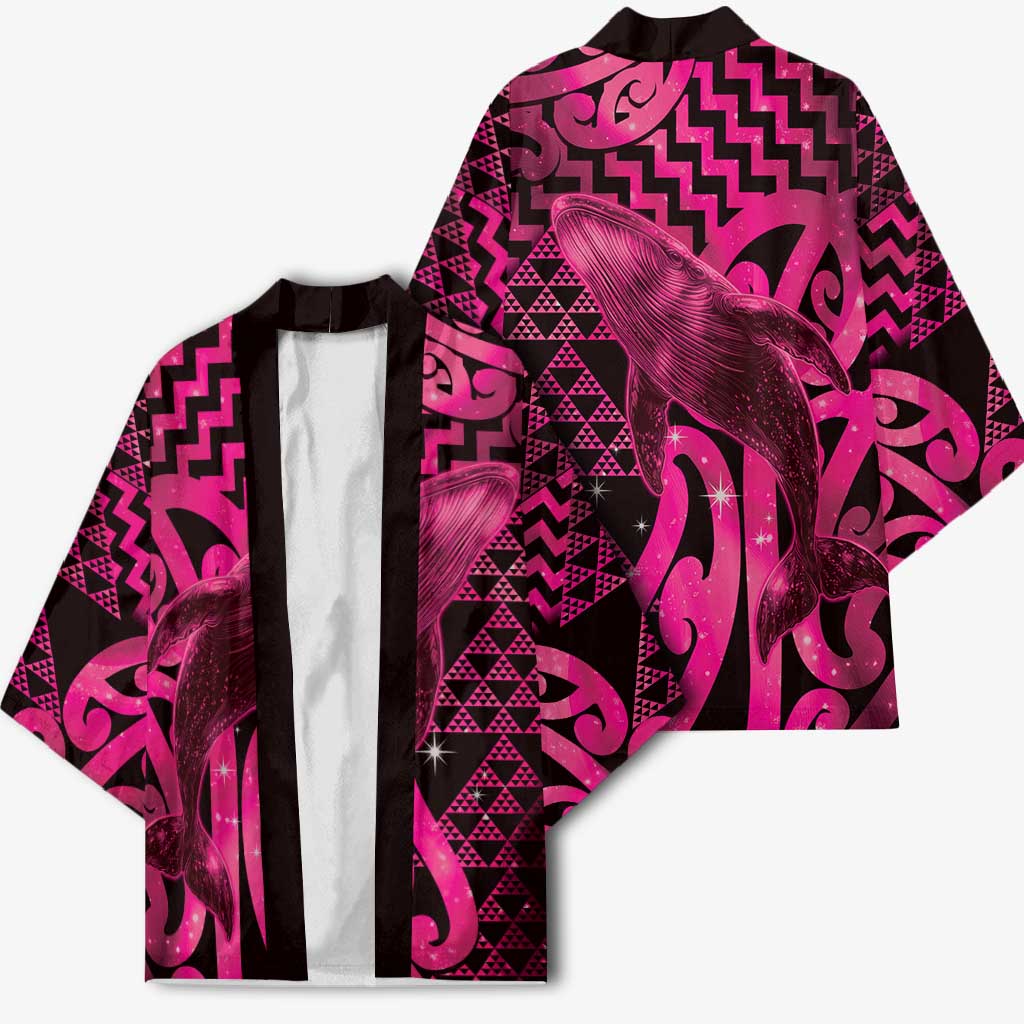 Humpback Whale Matariki New Zealand Kimono NZ Maori Paikea Poutama Luxury Pink