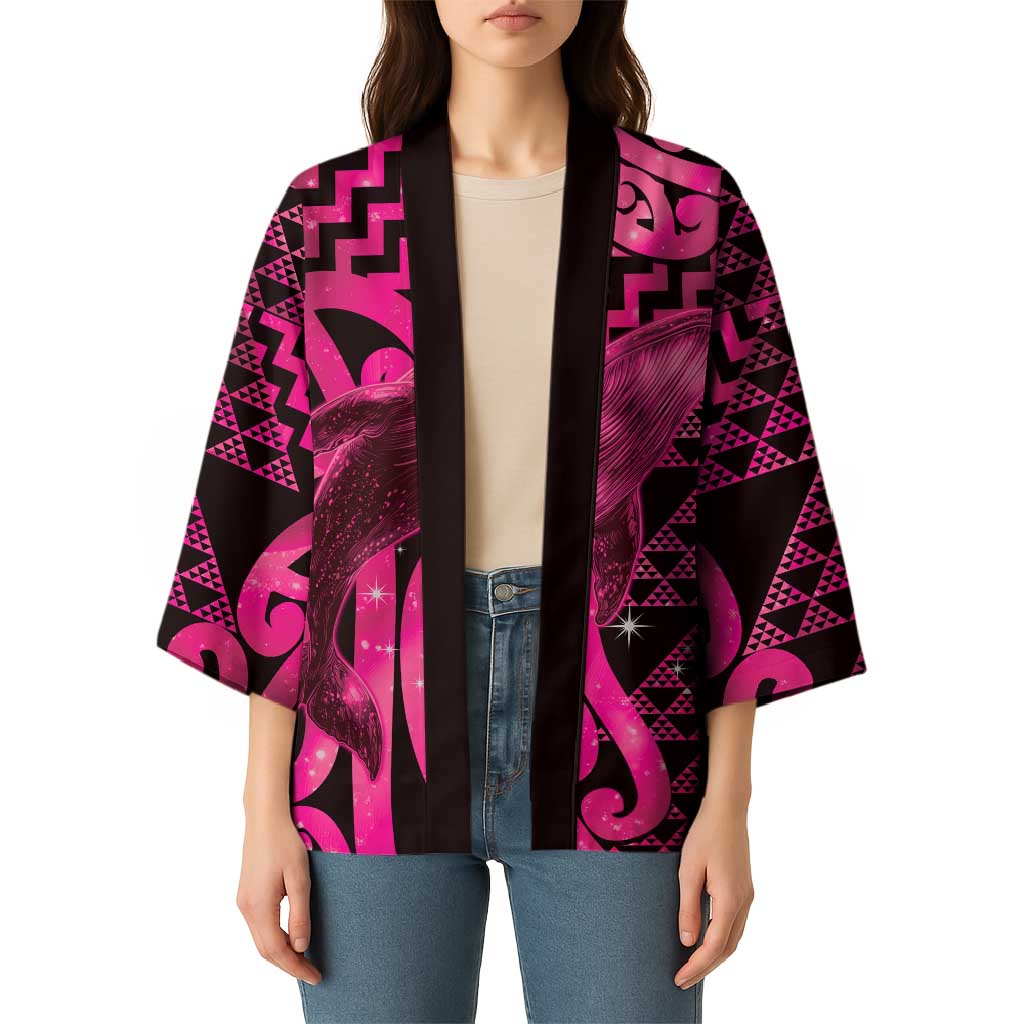 Humpback Whale Matariki New Zealand Kimono NZ Maori Paikea Poutama Luxury Pink