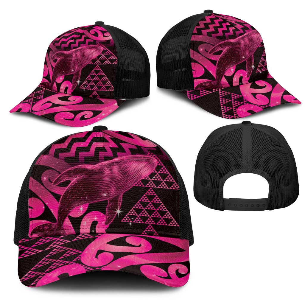 Humpback Whale Matariki New Zealand Mesh Trucker Cap NZ Maori Paikea Poutama Luxury Pink