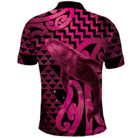 Humpback Whale Matariki New Zealand Polo Shirt NZ Maori Paikea Poutama Luxury Pink