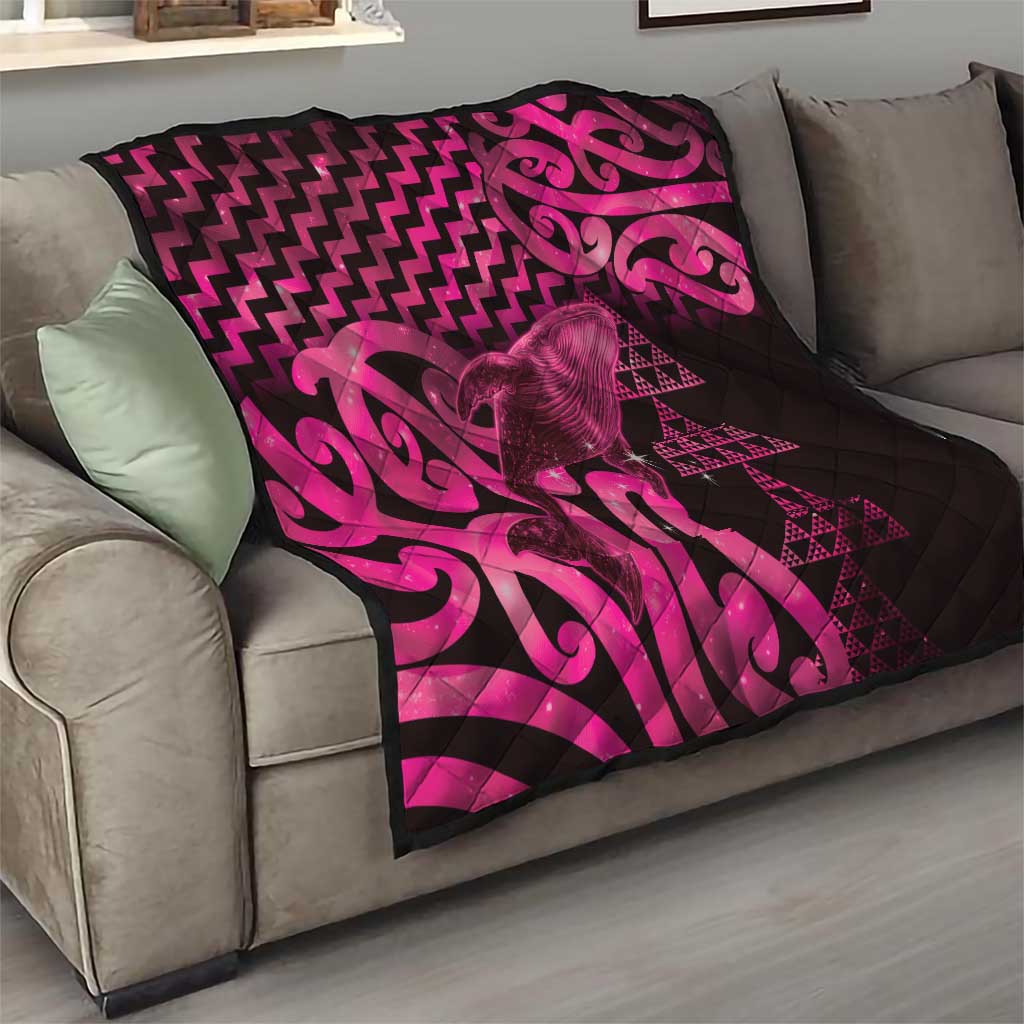 Humpback Whale Matariki New Zealand Quilt NZ Maori Paikea Poutama Luxury Pink LT14 - Polynesian Pride