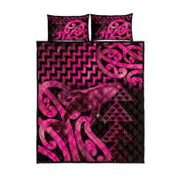Humpback Whale Matariki New Zealand Quilt Bed Set NZ Maori Paikea Poutama Luxury Pink