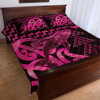 Humpback Whale Matariki New Zealand Quilt Bed Set NZ Maori Paikea Poutama Luxury Pink