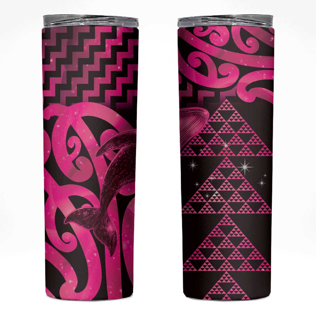 Humpback Whale Matariki New Zealand Skinny Tumbler NZ Maori Paikea Poutama Luxury Pink