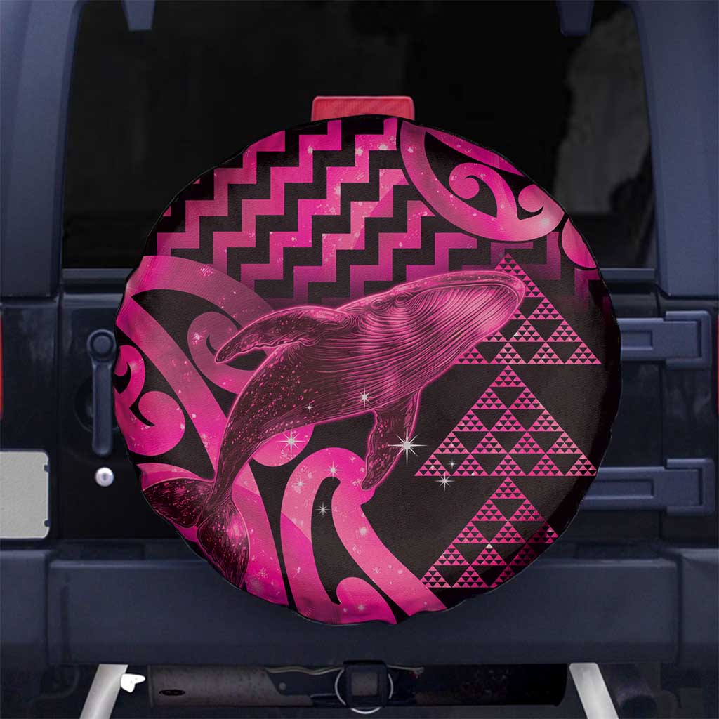 Humpback Whale Matariki New Zealand Spare Tire Cover NZ Maori Paikea Poutama Luxury Pink