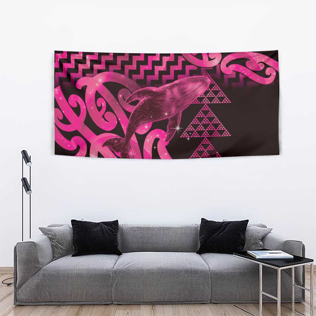 Humpback Whale Matariki New Zealand Tapestry NZ Maori Paikea Poutama Luxury Pink LT14 - Polynesian Pride