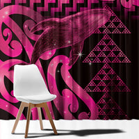 Humpback Whale Matariki New Zealand Window Curtain NZ Maori Paikea Poutama Luxury Pink LT14 - Polynesian Pride