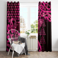 Humpback Whale Matariki New Zealand Window Curtain NZ Maori Paikea Poutama Luxury Pink LT14 - Polynesian Pride