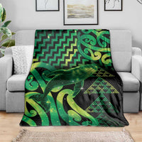 Humpback Whale Matariki New Zealand Blanket NZ Maori Paikea Poutama Luxury Green LT14 - Polynesian Pride