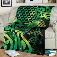 Humpback Whale Matariki New Zealand Blanket NZ Maori Paikea Poutama Luxury Green LT14 - Polynesian Pride