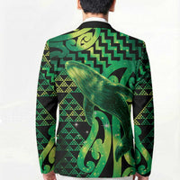 Humpback Whale Matariki New Zealand Blazer NZ Maori Paikea Poutama Luxury Green LT14 - Polynesian Pride