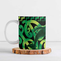 Humpback Whale Matariki New Zealand Ceramic Mug NZ Maori Paikea Poutama Luxury Green LT14 Green - Polynesian Pride