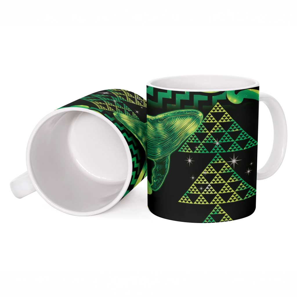 Humpback Whale Matariki New Zealand Ceramic Mug NZ Maori Paikea Poutama Luxury Green LT14 - Polynesian Pride