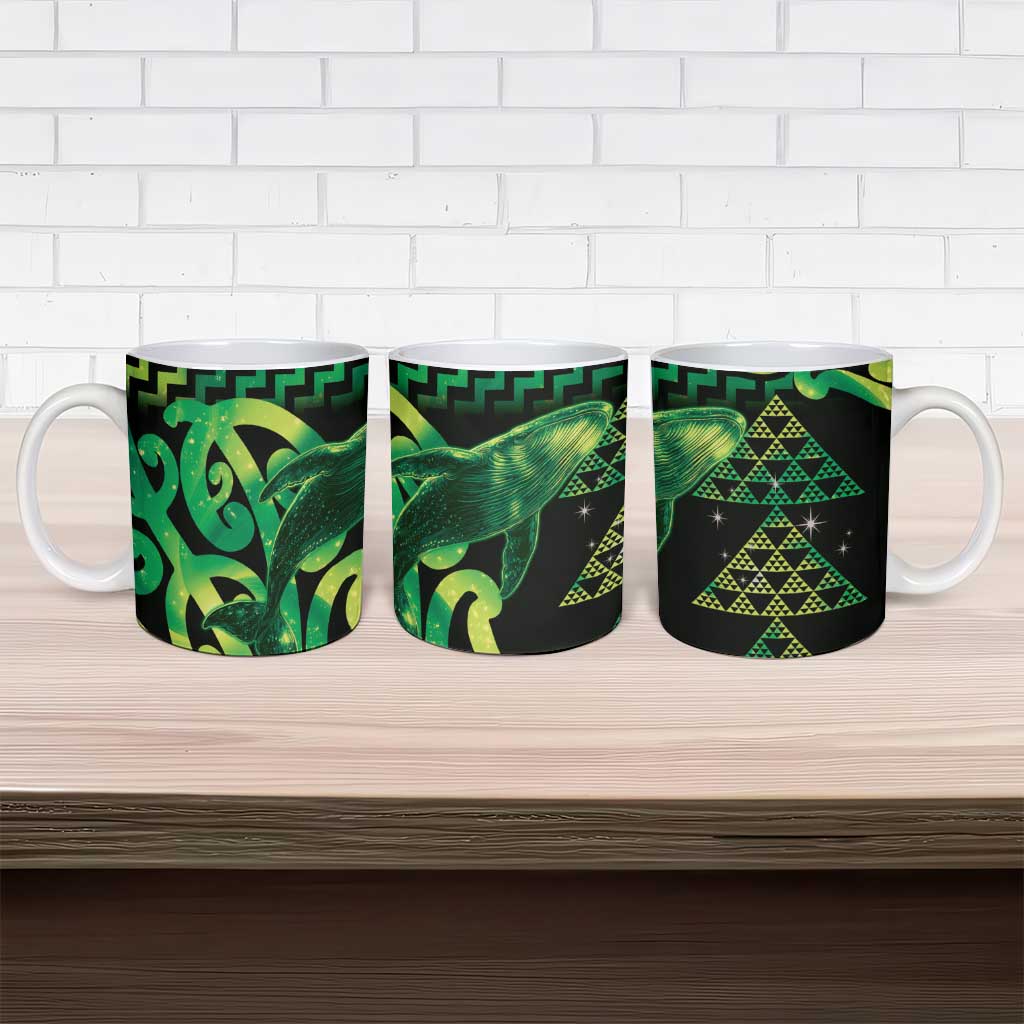 Humpback Whale Matariki New Zealand Ceramic Mug NZ Maori Paikea Poutama Luxury Green LT14 - Polynesian Pride