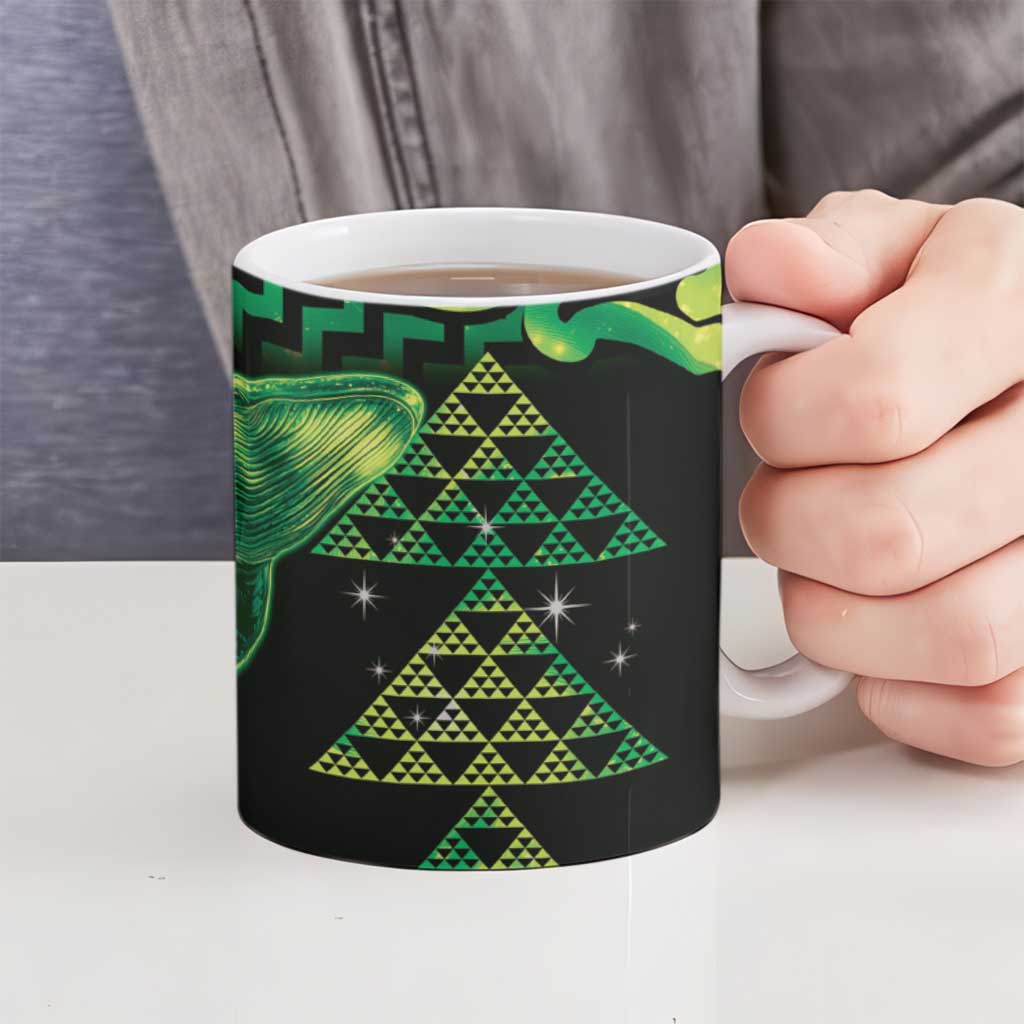 Humpback Whale Matariki New Zealand Ceramic Mug NZ Maori Paikea Poutama Luxury Green LT14 - Polynesian Pride