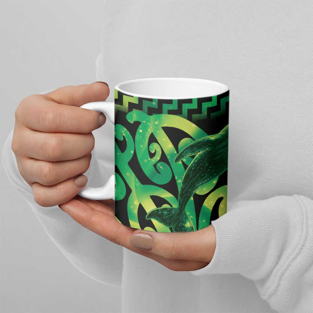 Humpback Whale Matariki New Zealand Ceramic Mug NZ Maori Paikea Poutama Luxury Green LT14 - Polynesian Pride