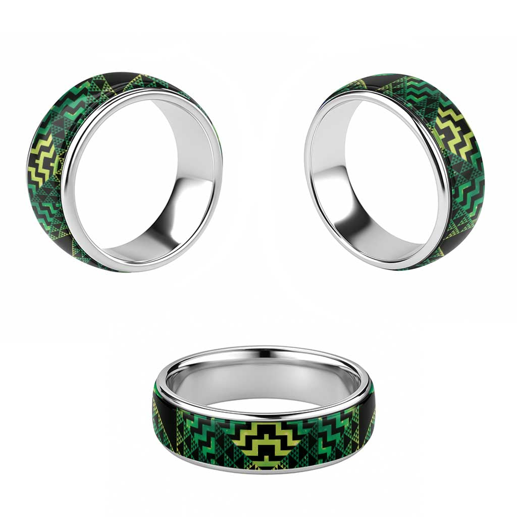 Humpback Whale Matariki New Zealand Classic Ring NZ Maori Paikea Poutama Luxury Green LT14 - Polynesian Pride