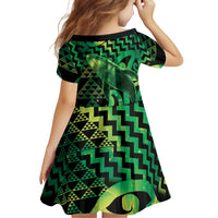 Humpback Whale Matariki New Zealand Family Matching Puletasi and Hawaiian Shirt NZ Maori Paikea Poutama Luxury Green
