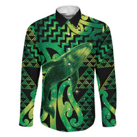Humpback Whale Matariki New Zealand Family Matching Puletasi and Hawaiian Shirt NZ Maori Paikea Poutama Luxury Green