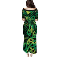 Humpback Whale Matariki New Zealand Family Matching Puletasi and Hawaiian Shirt NZ Maori Paikea Poutama Luxury Green