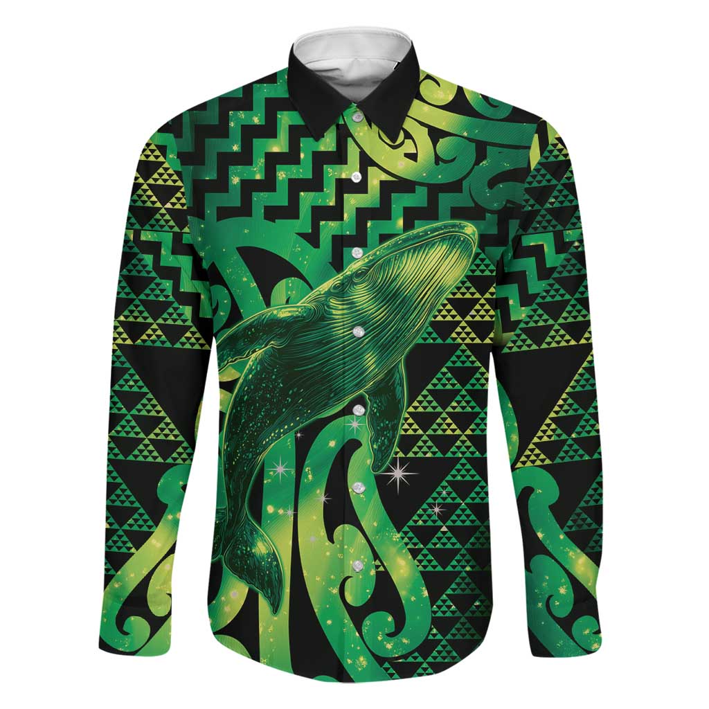 Humpback Whale Matariki New Zealand Family Matching Summer Maxi Dress and Hawaiian Shirt NZ Maori Paikea Poutama Luxury Green