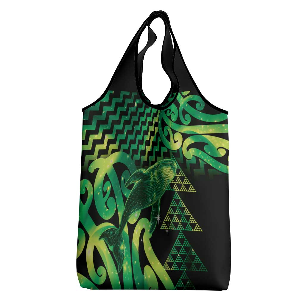 Humpback Whale Matariki New Zealand Grocery Bag NZ Maori Paikea Poutama Luxury Green