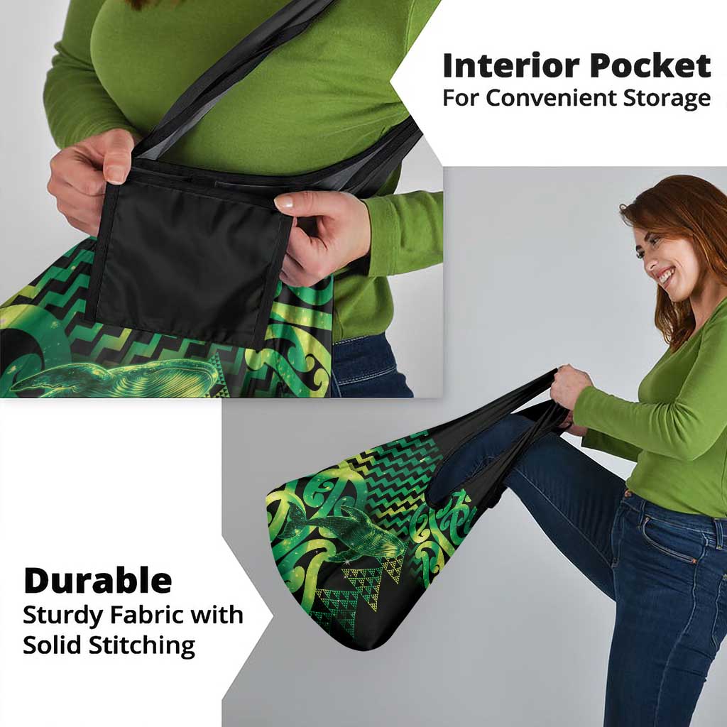Humpback Whale Matariki New Zealand Grocery Bag NZ Maori Paikea Poutama Luxury Green