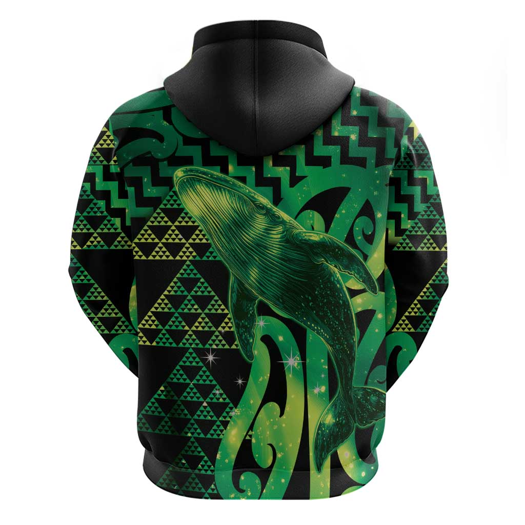 Humpback Whale Matariki New Zealand Hoodie NZ Maori Paikea Poutama Luxury Green