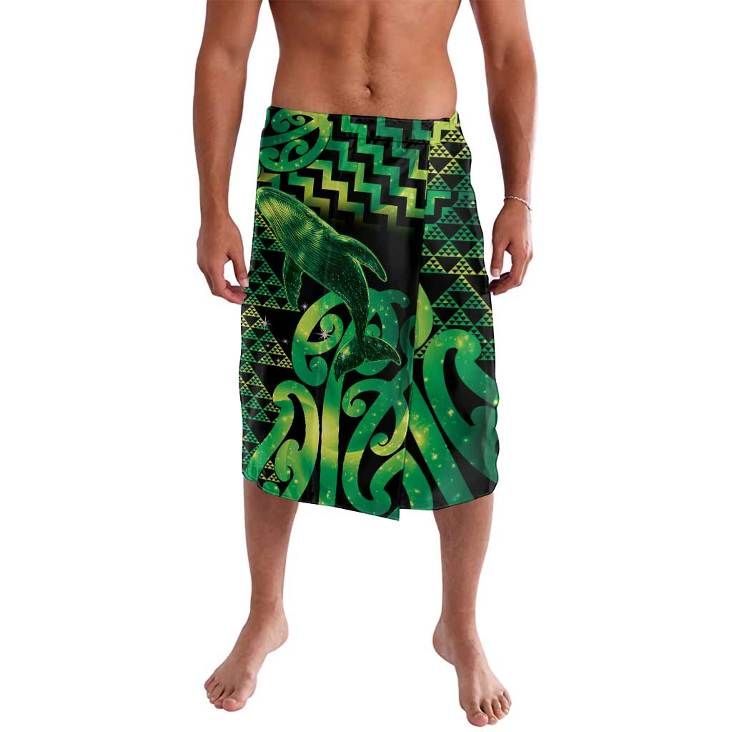 Humpback Whale Matariki New Zealand Lavalava NZ Maori Paikea Poutama Luxury Green LT14 Green - Polynesian Pride